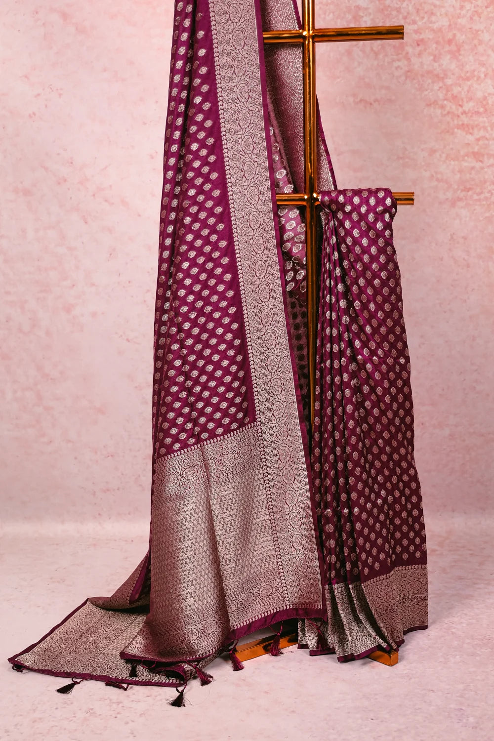 Purple Semi Jute Saree