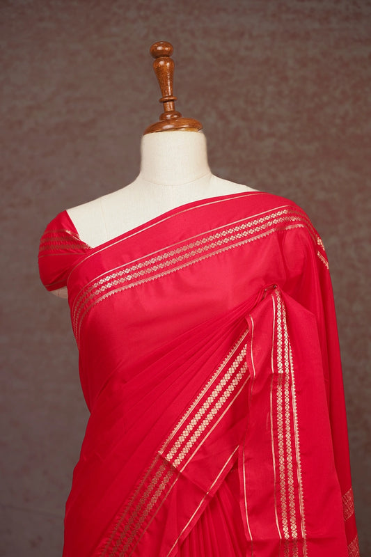 Redish Pink Binny Silk Saree