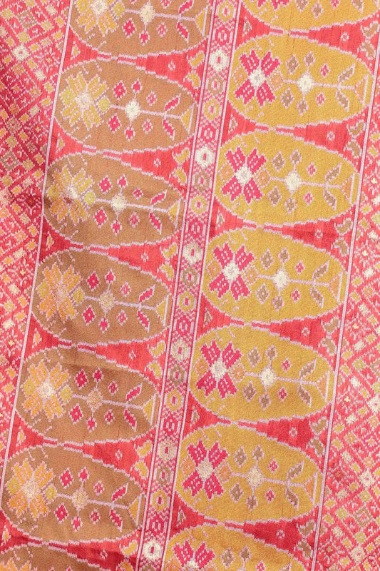 Rust Orange Semi Silk Saree