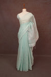 Sea Green Cotton Tissue Saree - Seematti