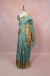 Sea Green Semi Banarasi Saree - Seematti