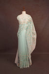 Sea Green Semi Organza Saree