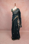 Teal Green Cotton Silk Saree