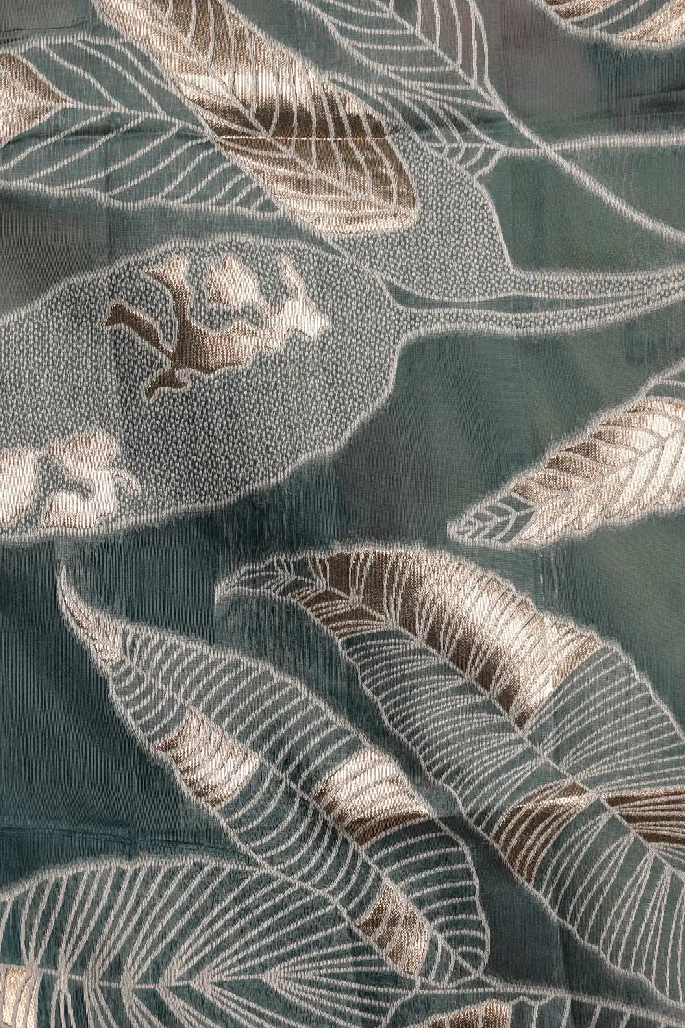 Teal Green Cotton Silk Saree