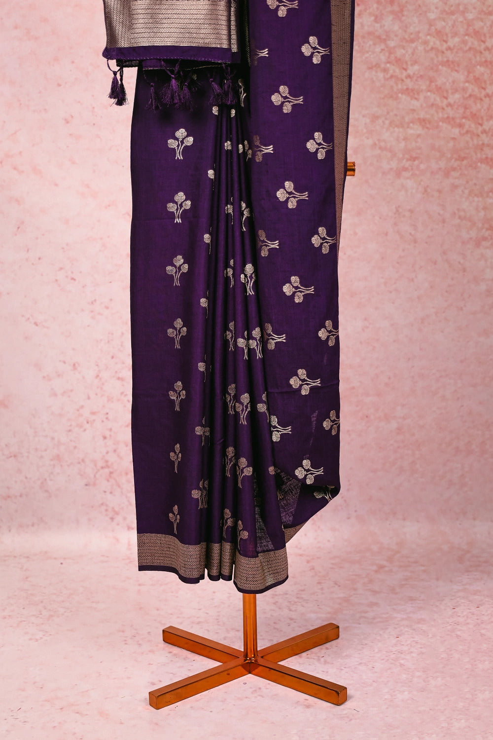 Violet Semi Jute Saree
