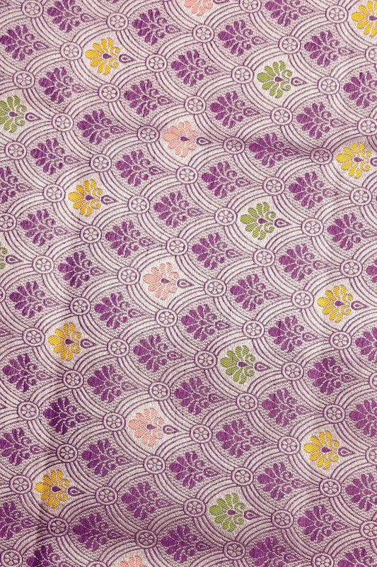 Violet Tussar Banarasi Saree