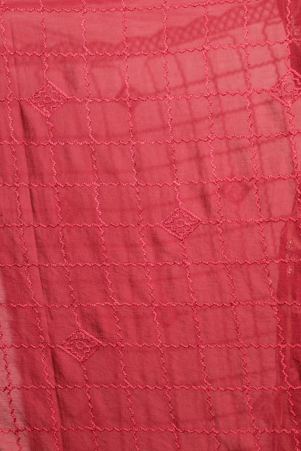 Wine Color Cotton Beeds Work Unstitched Churidhar Material