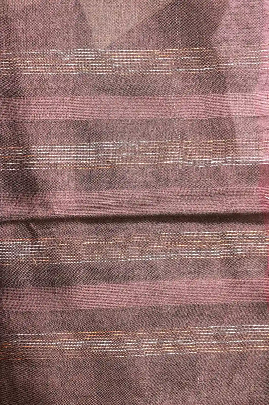 Wine Semi Linen Saree