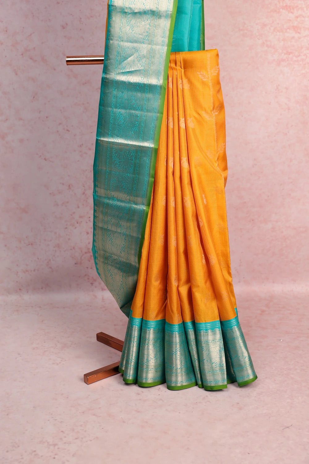 Yellow Traditional Kancheepuram Soft Silk Saree