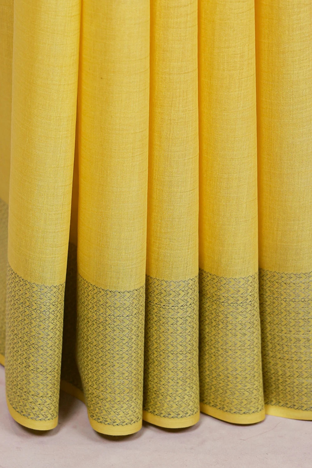 Yellow Tussar Silk Saree - Seematti