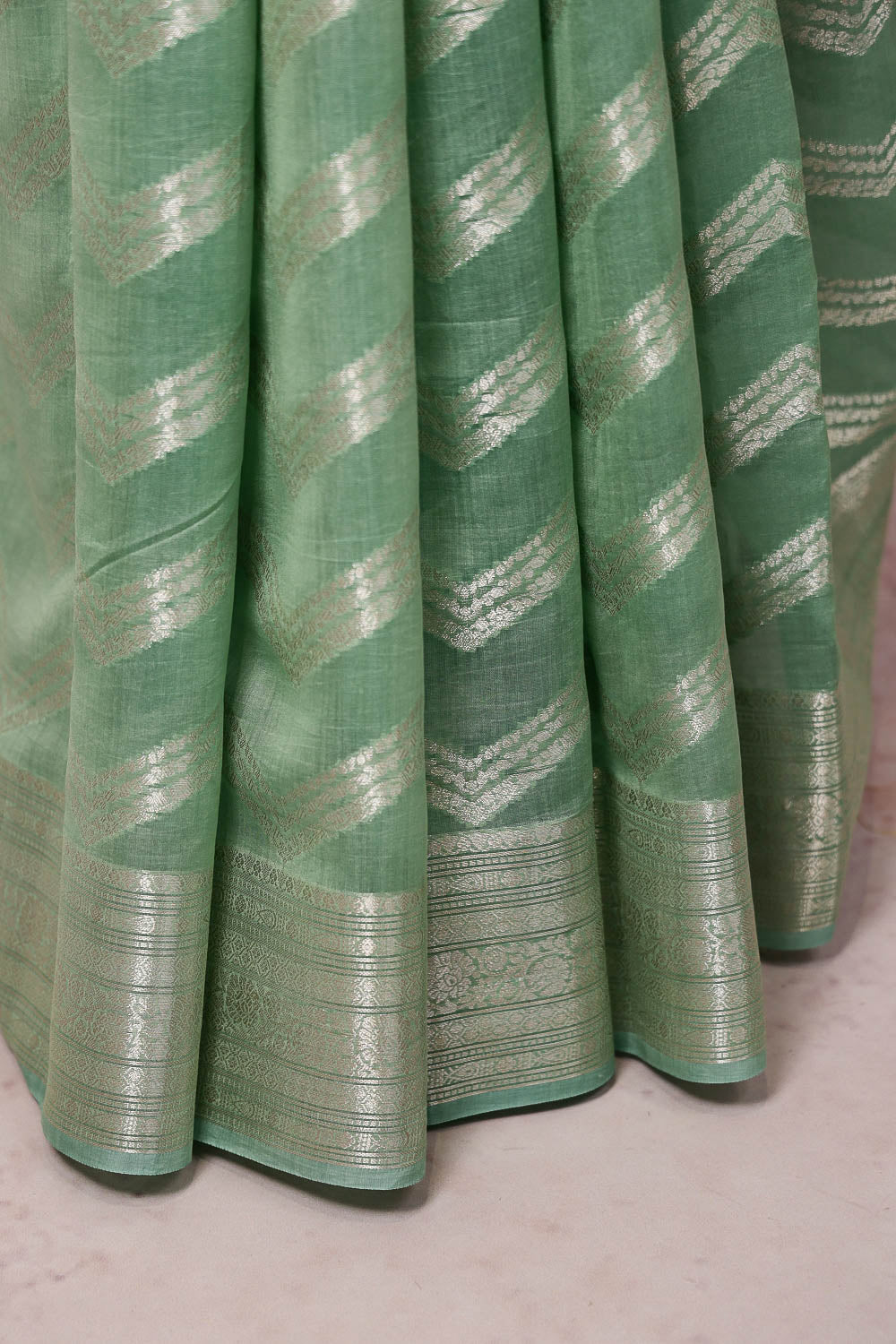 Pista Green Banarasi Saree