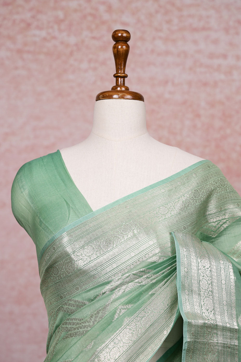 Pista Green Banarasi Saree