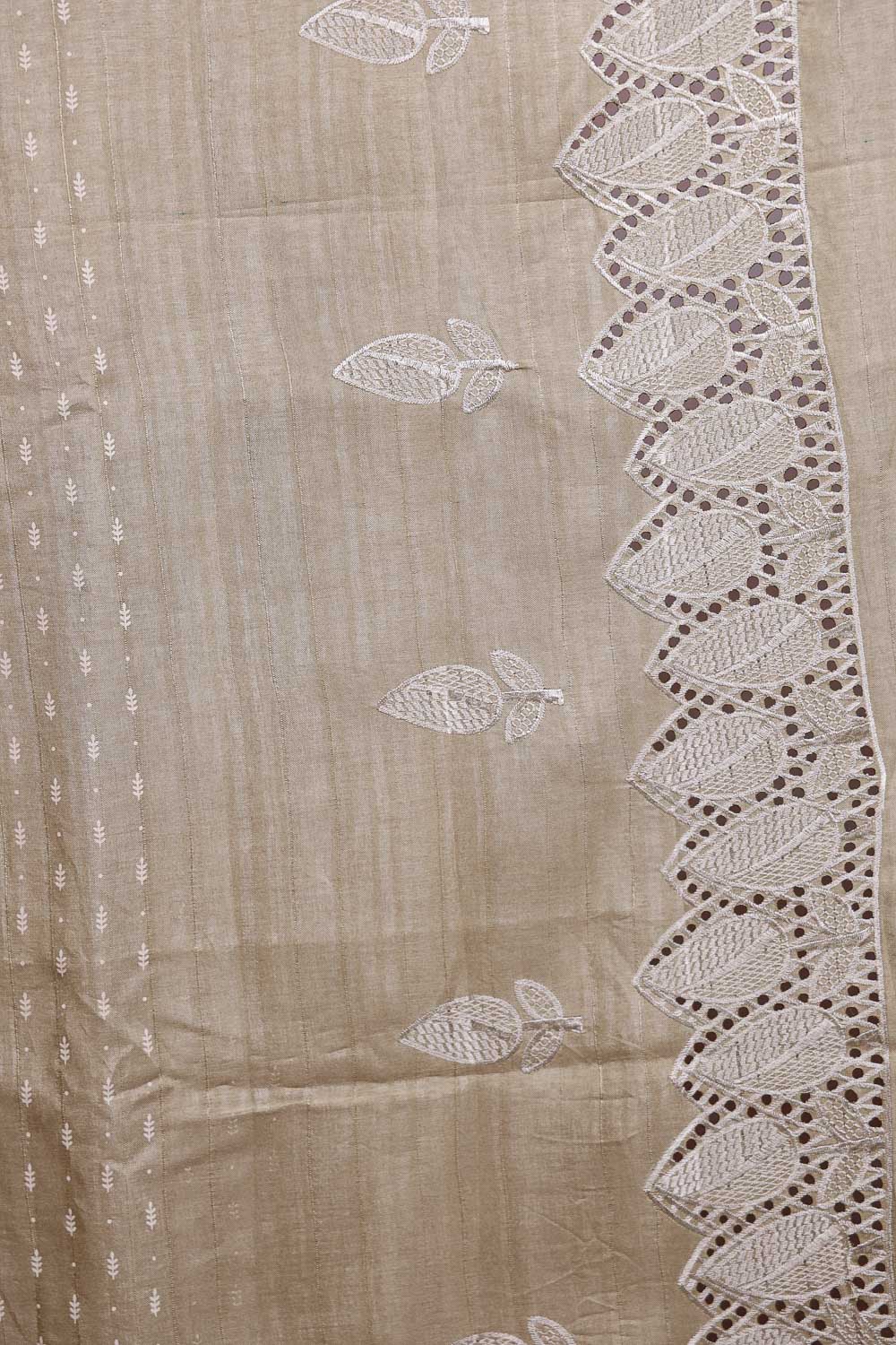 Cream Semi Tussar Saree