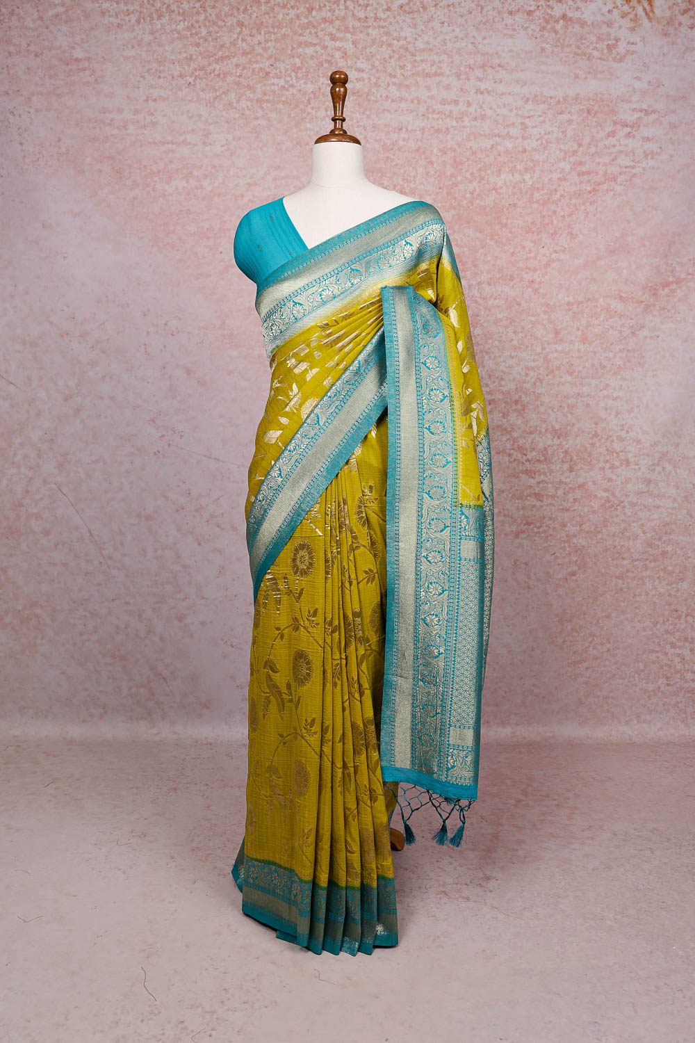 Mustard Banarasi Saree