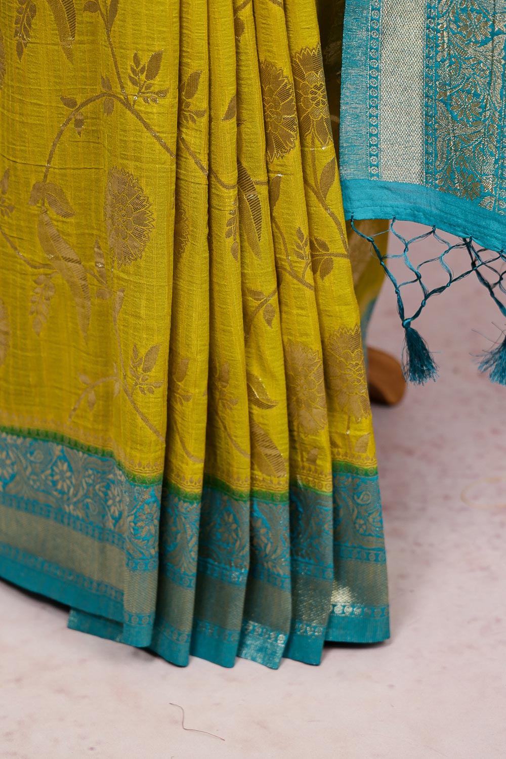 Mustard Banarasi Saree