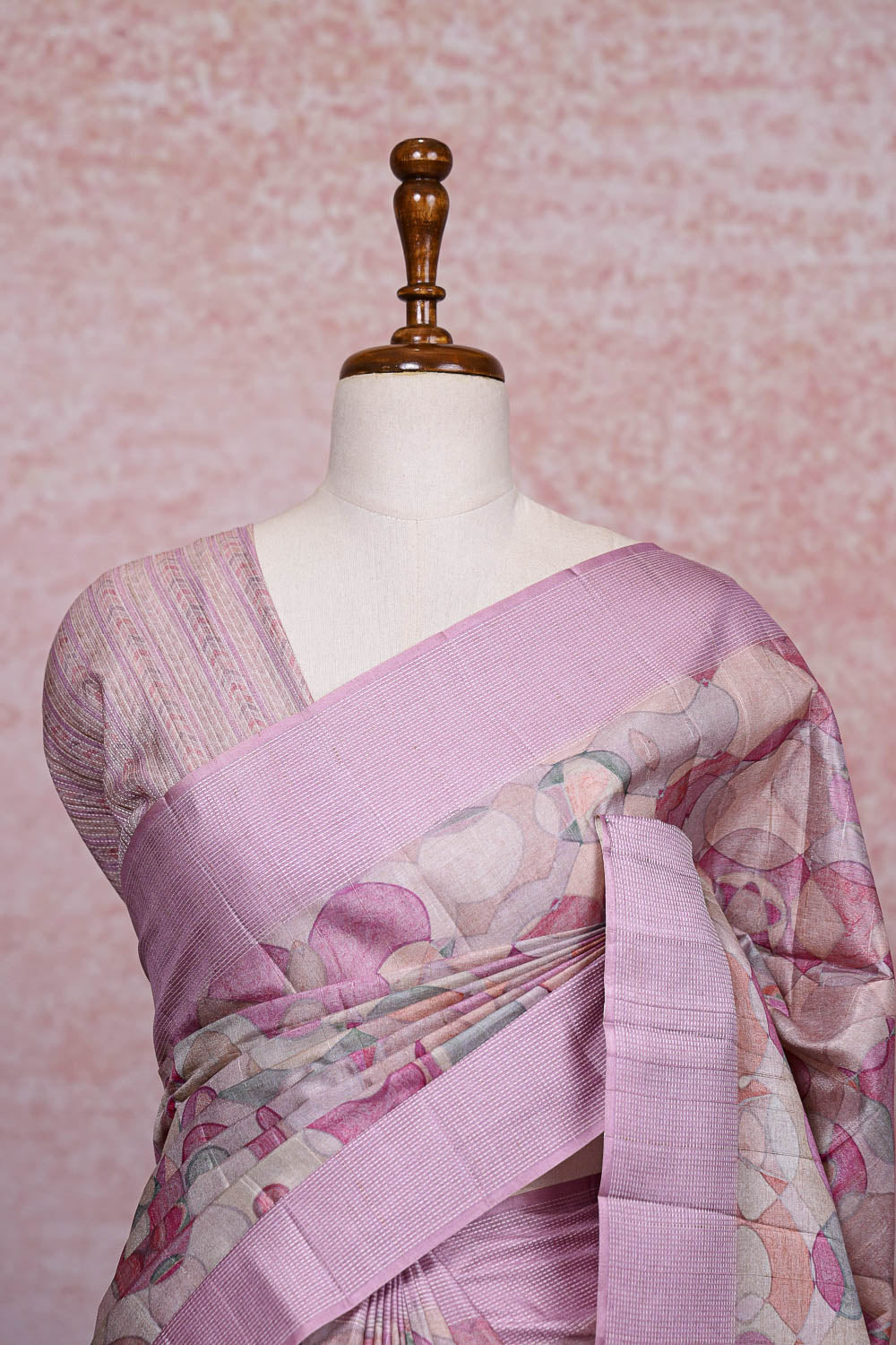 Pink Semi Tussar Saree