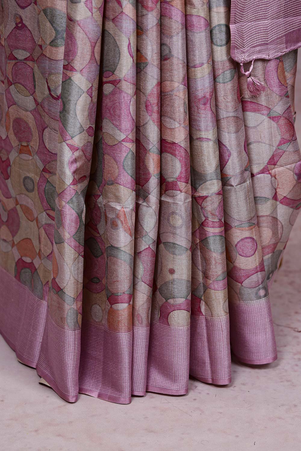 Pink Semi Tussar Saree