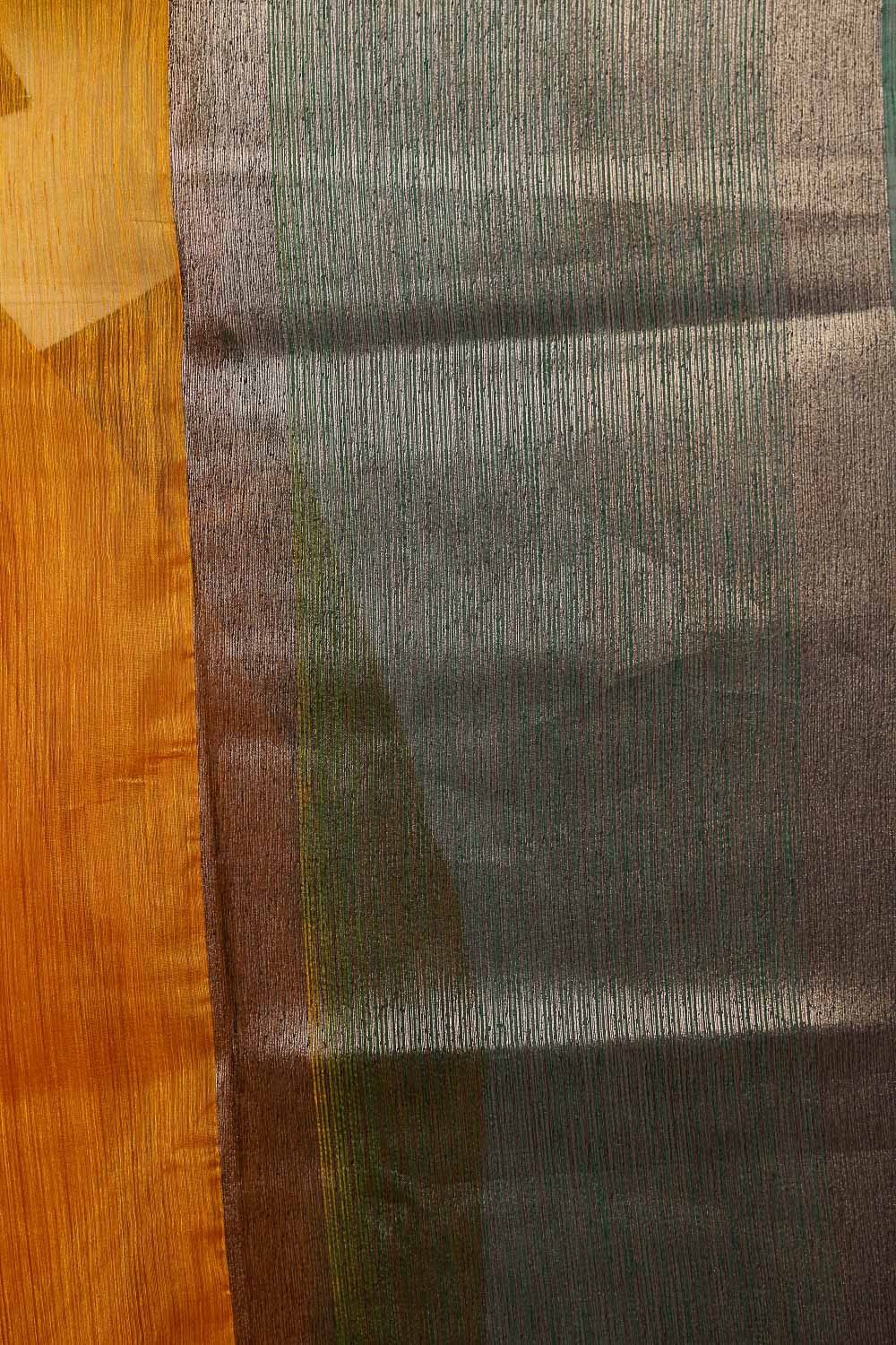 Mango Yellow Semi Jute Saree