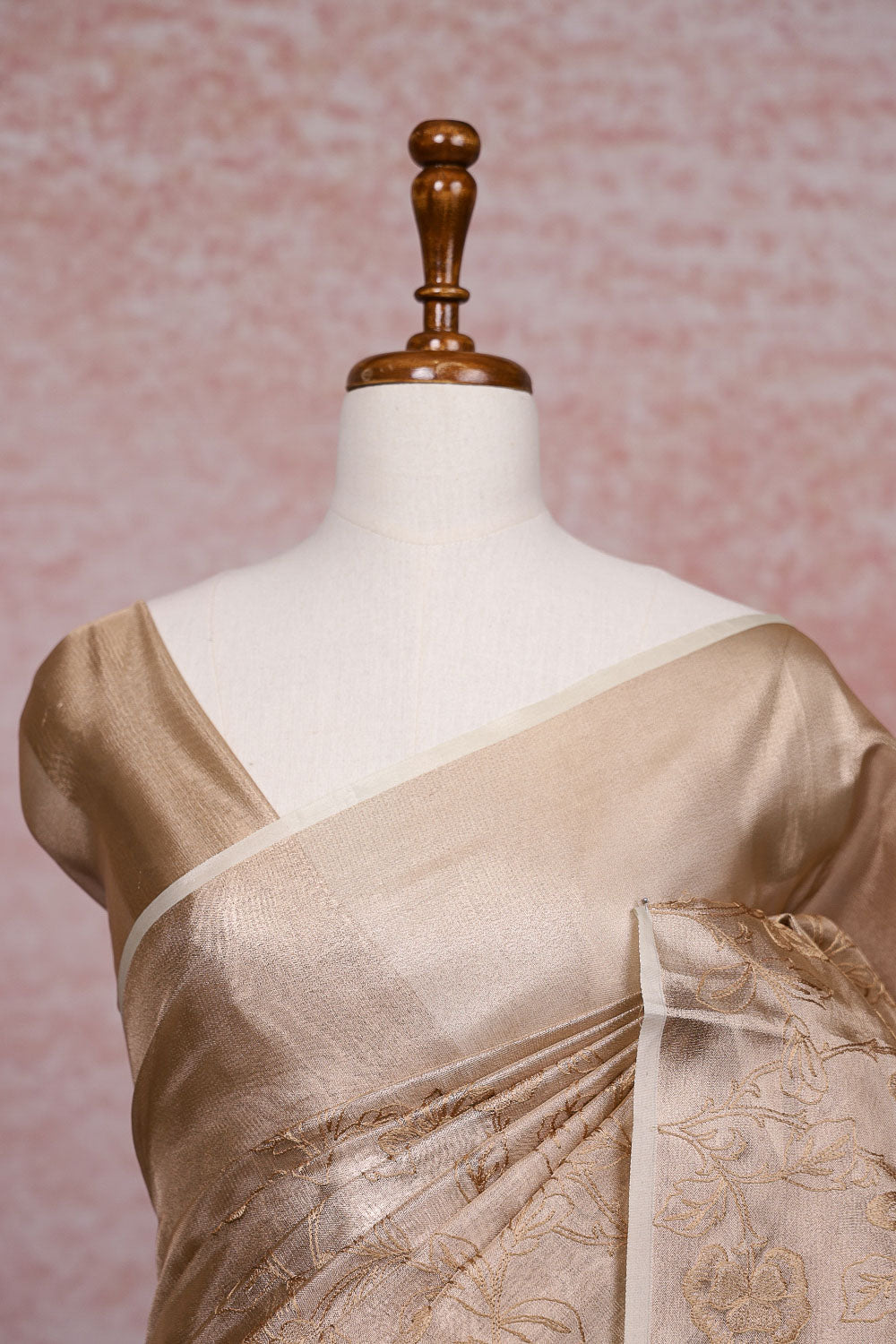 Golden Semi Tissue Saree