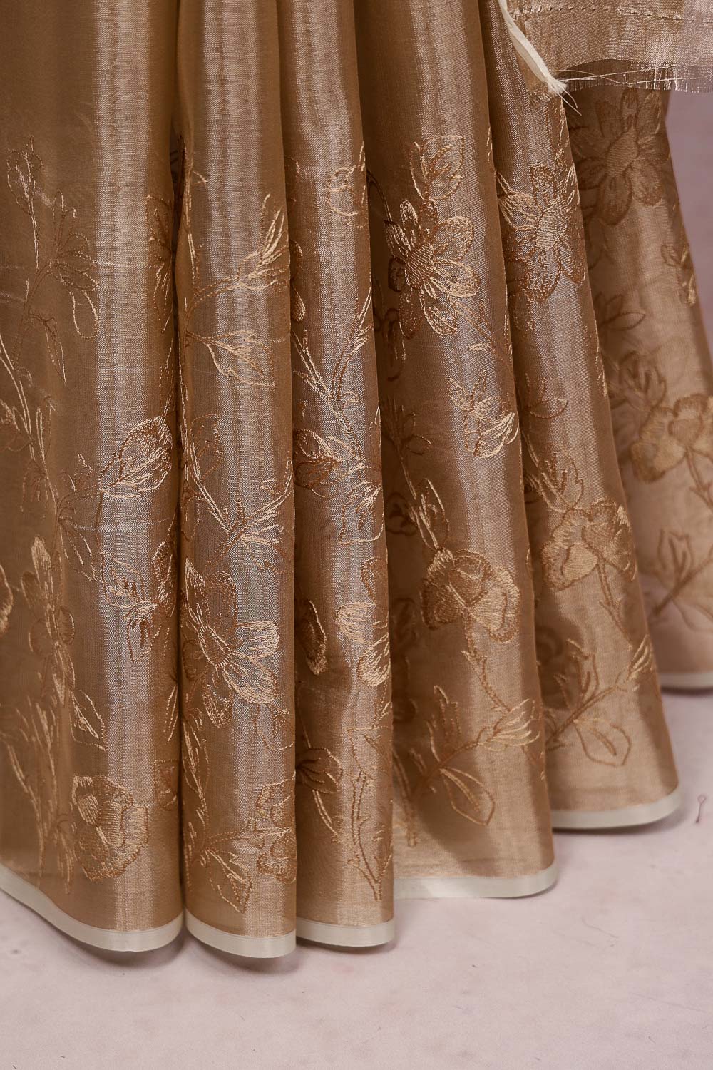 Golden Semi Tissue Saree