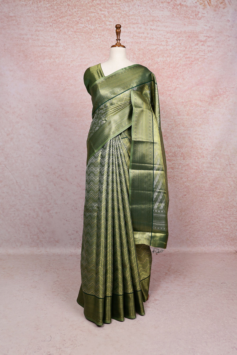 Green Semi Tissue Saree