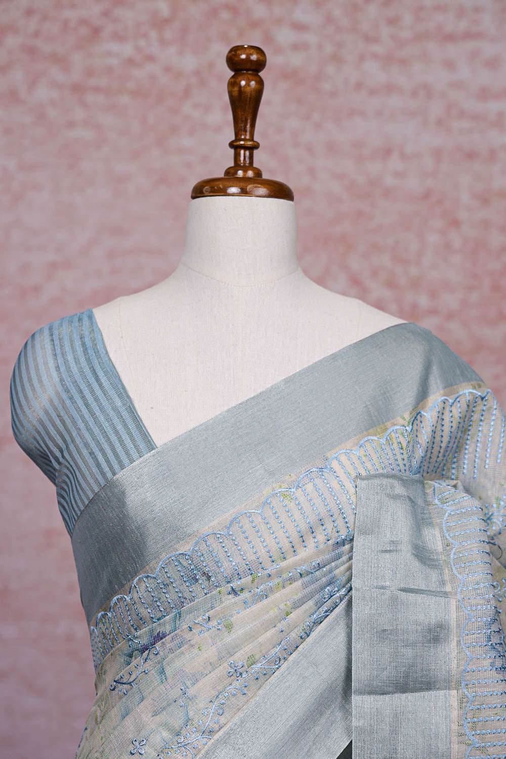 Cream Semi Tissue Saree