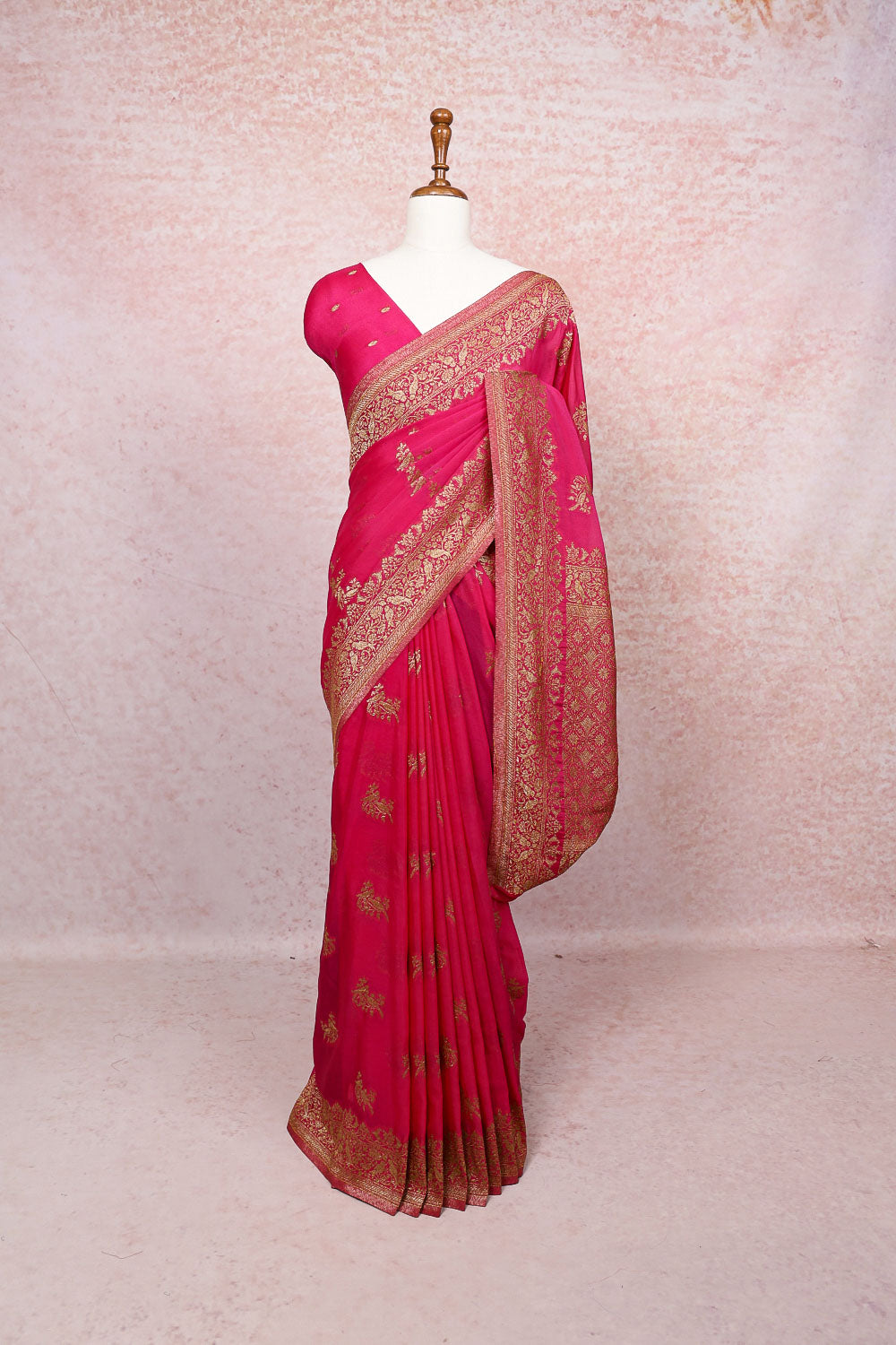 Rani Pink Georgette Saree