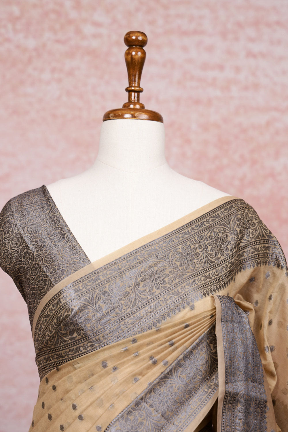 Sandal Color Tussar Banarasi Saree