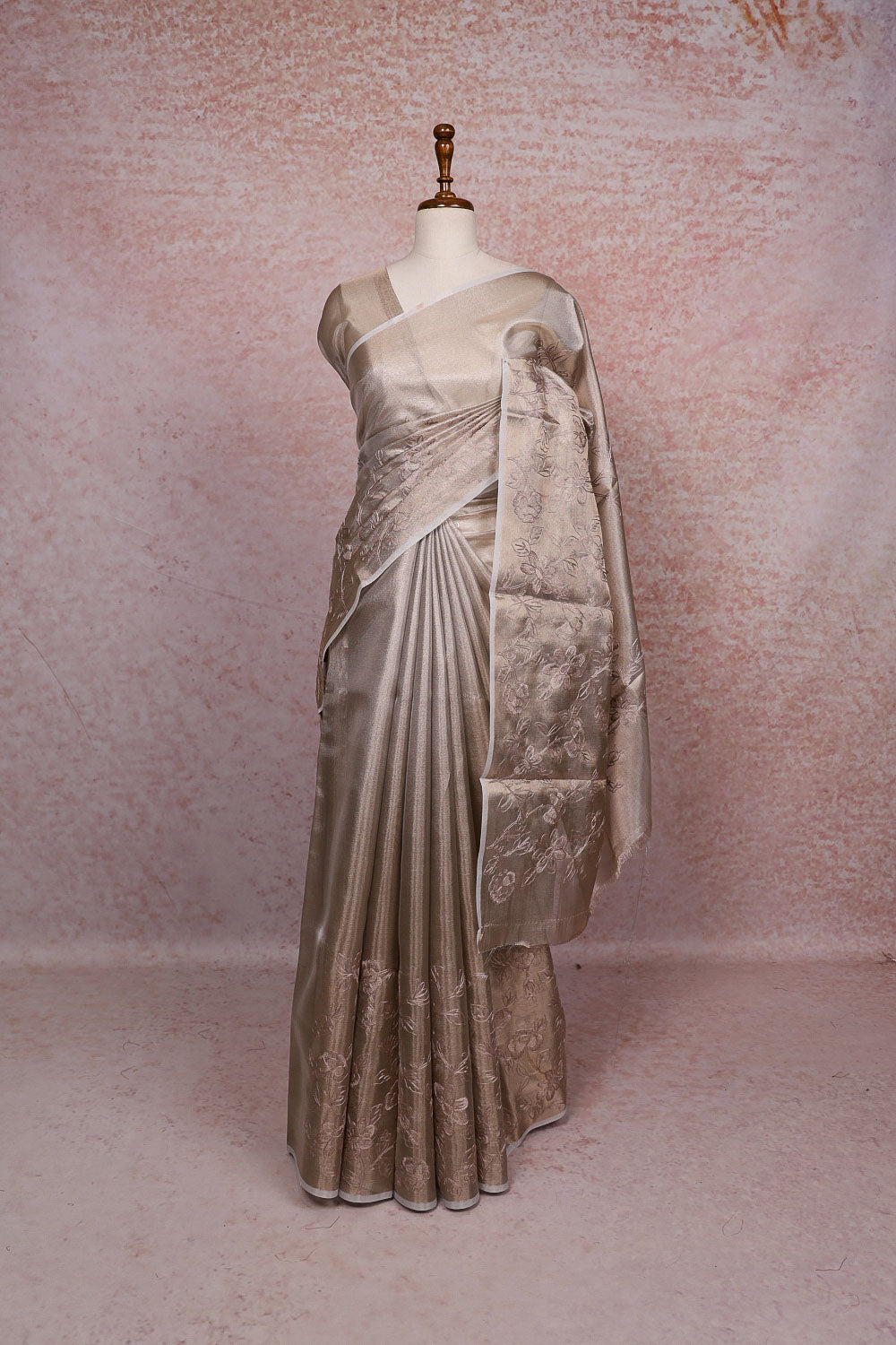 Chikku Gold Semi Tissue Saree