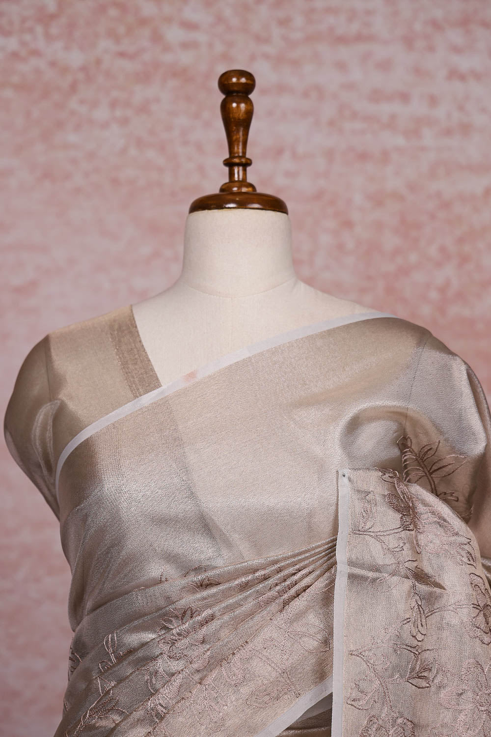 Chikku Gold Semi Tissue Saree