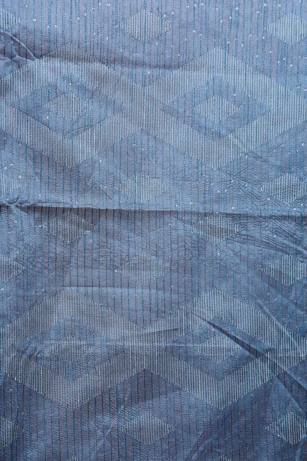 Blue Semi Jute Saree