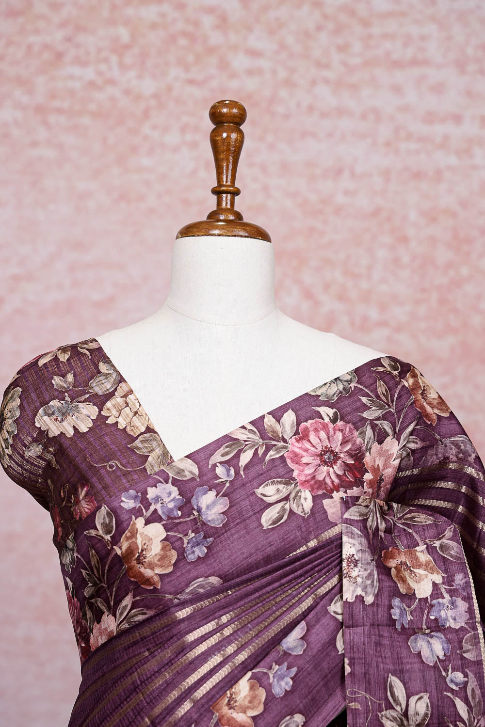 Purple Semi Silk Saree