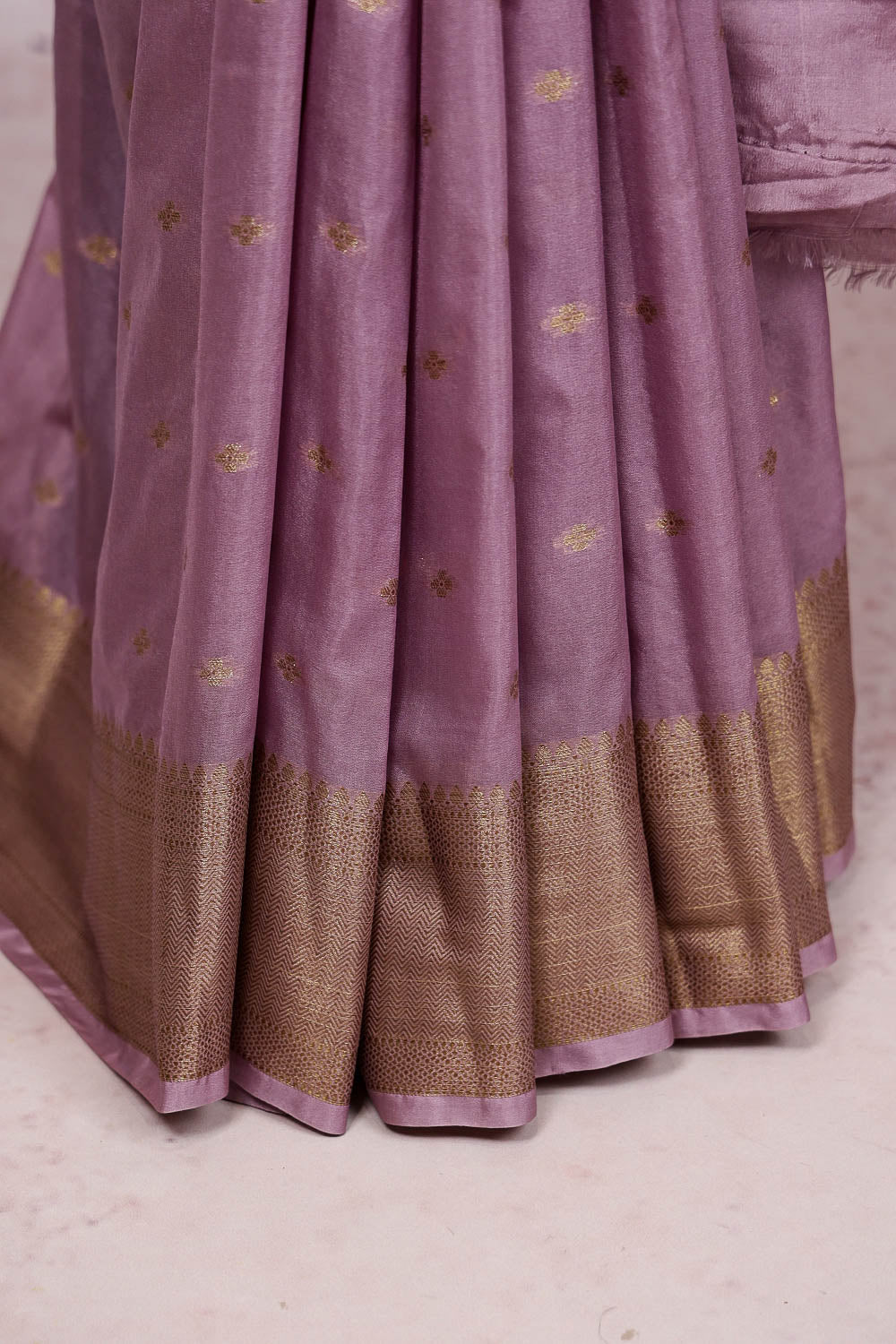 Dusty Lavender Semi Banarasi Saree