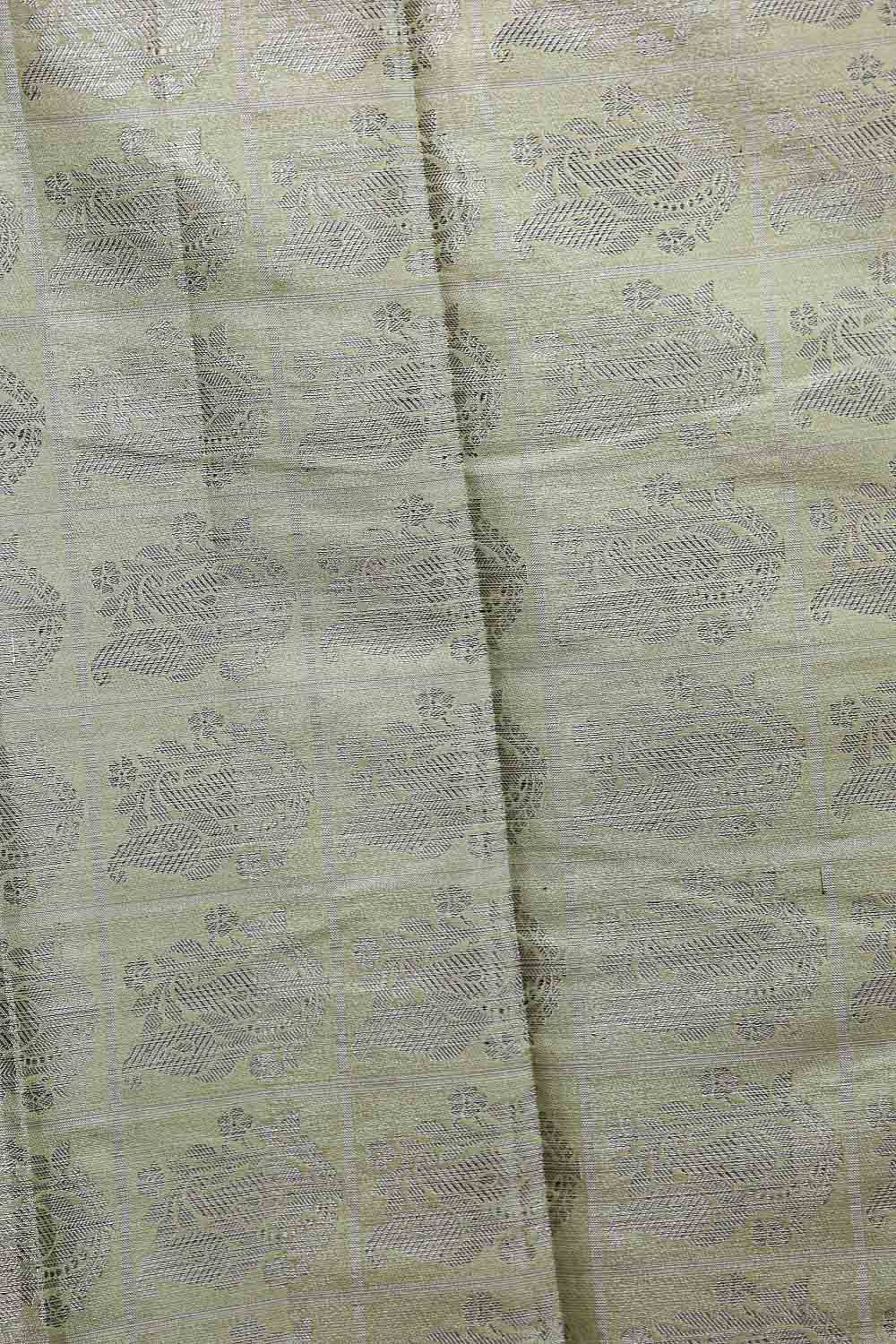 Pastel Green Semi Banarasi Saree