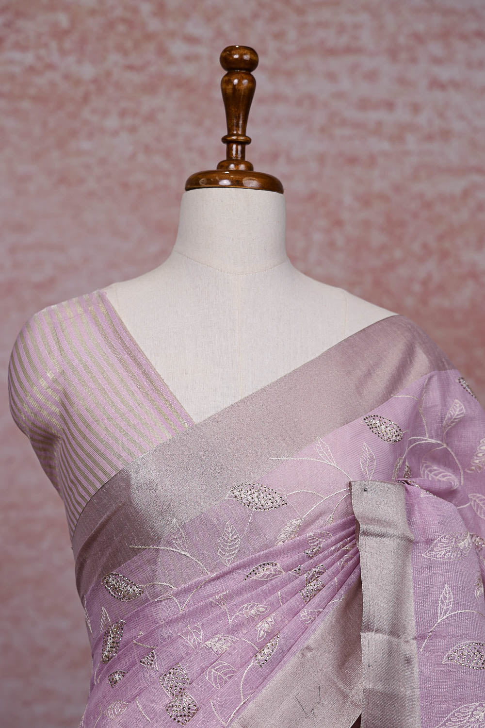 Pink Linen Tissue Saree