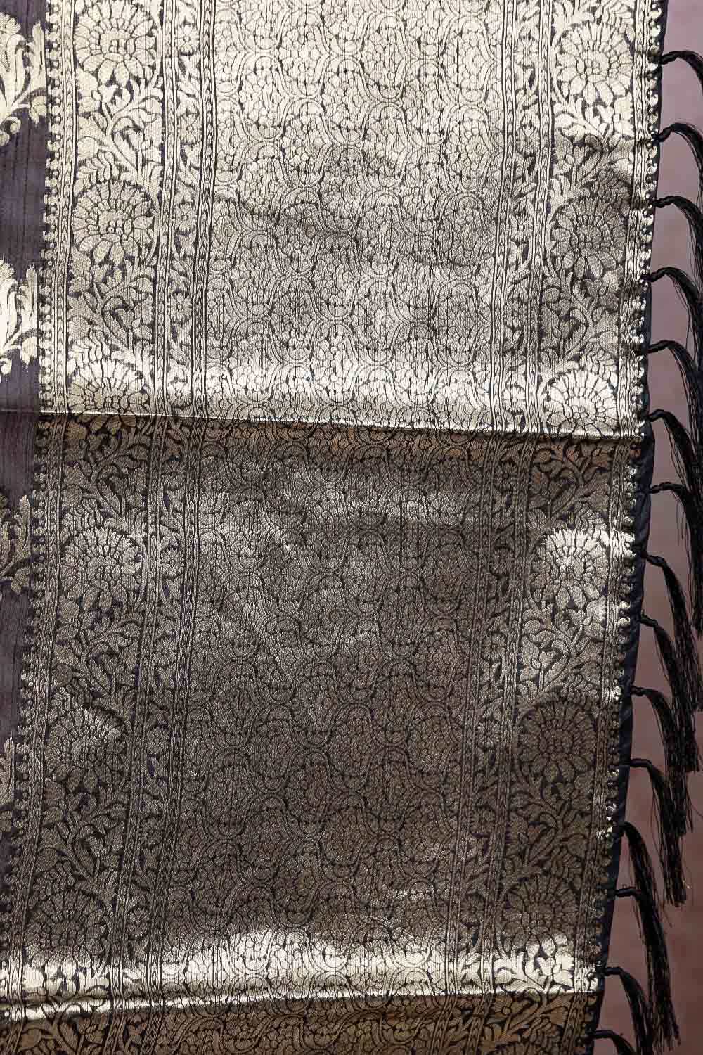 Black Semi Jute Saree
