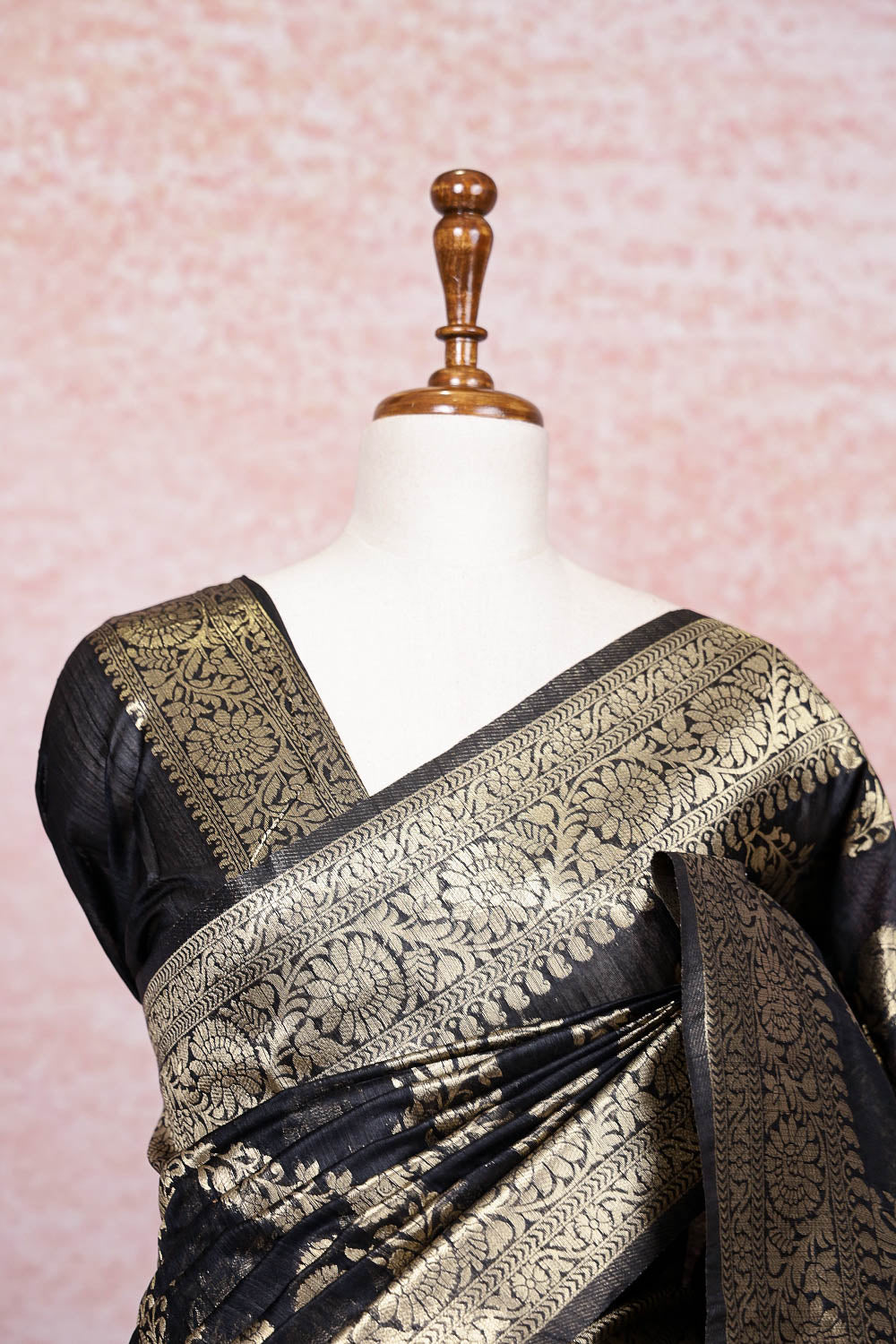 Black Semi Jute Saree
