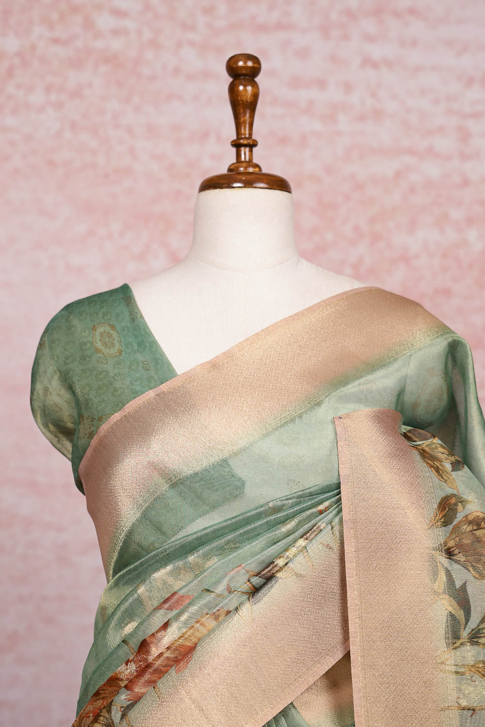 Light Green Semi Tissue Saree