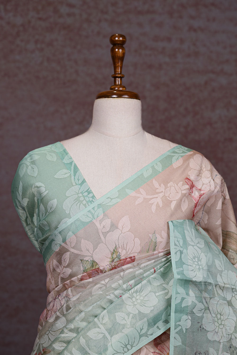 Pastel Green Semi Tissue Saree