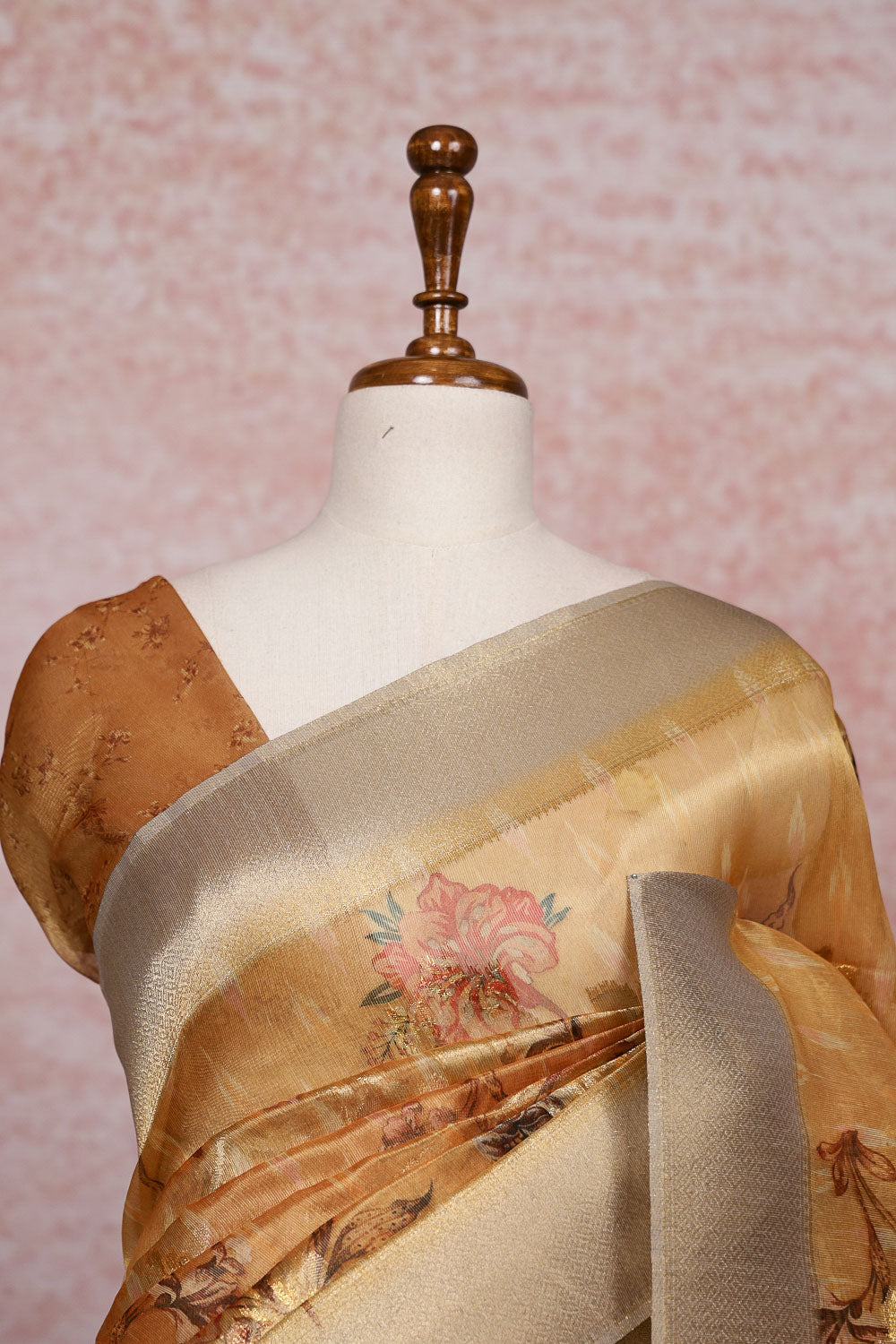 Orange Semi Tissue Saree