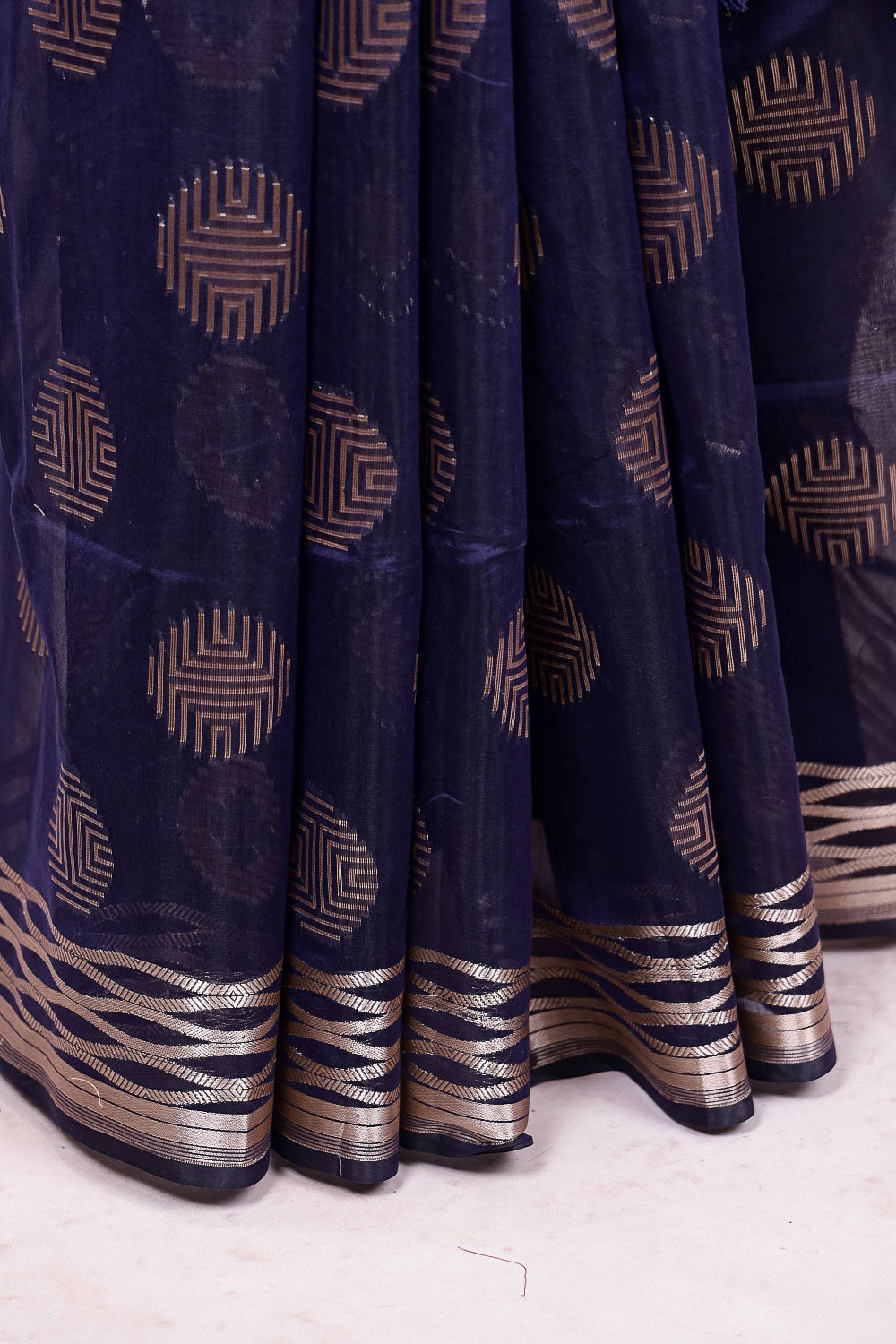 Navy Blue Semi Silk Saree