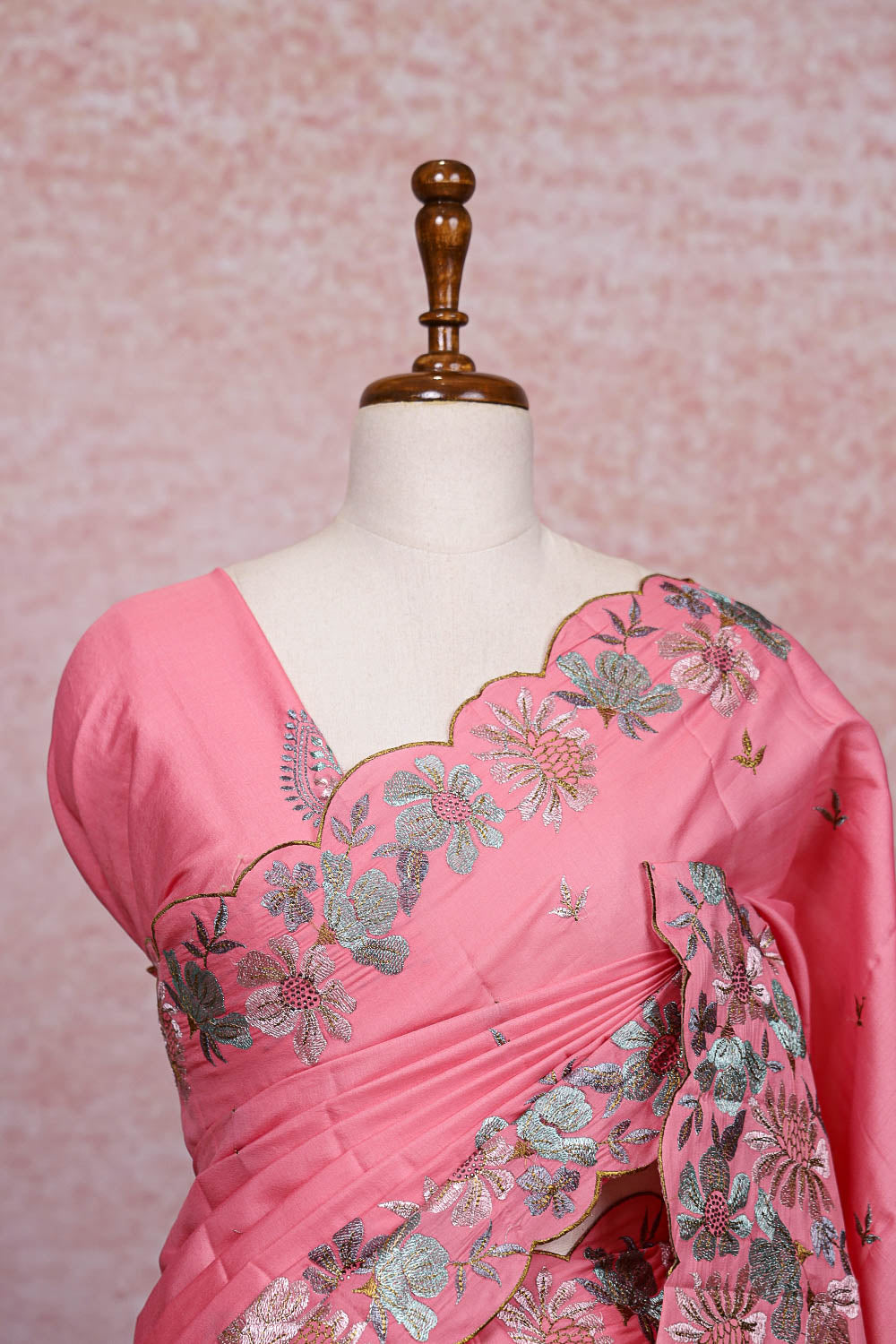 Pink Semi Tussar Saree