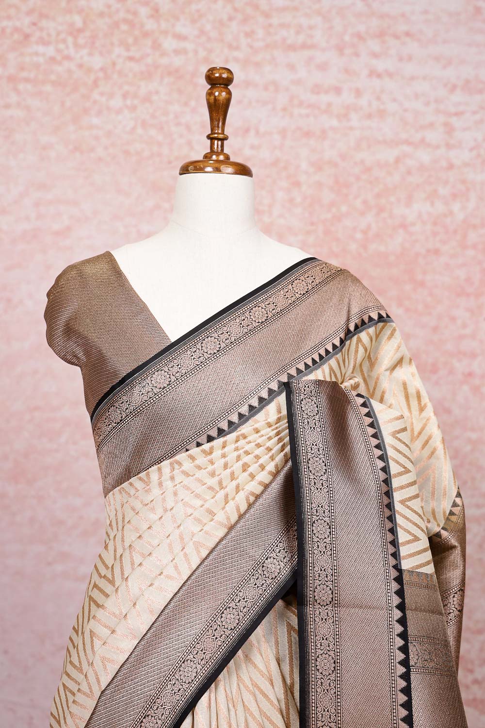 Cream Semi Tissue Saree