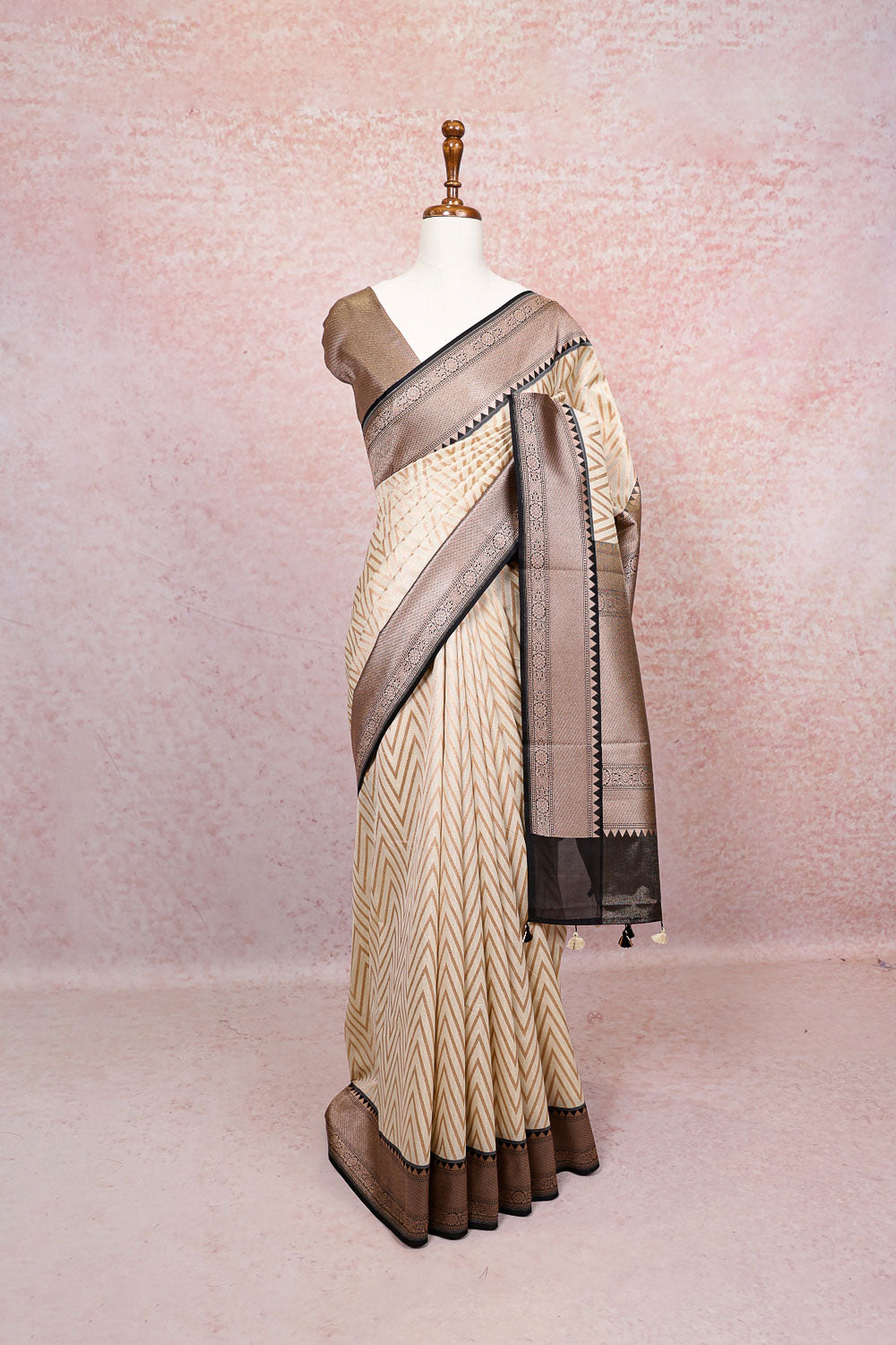 Cream Semi Tissue Saree