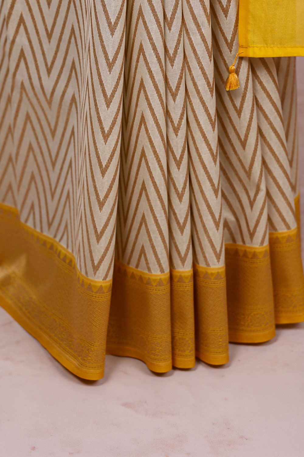 Cream Semi Tissue Saree
