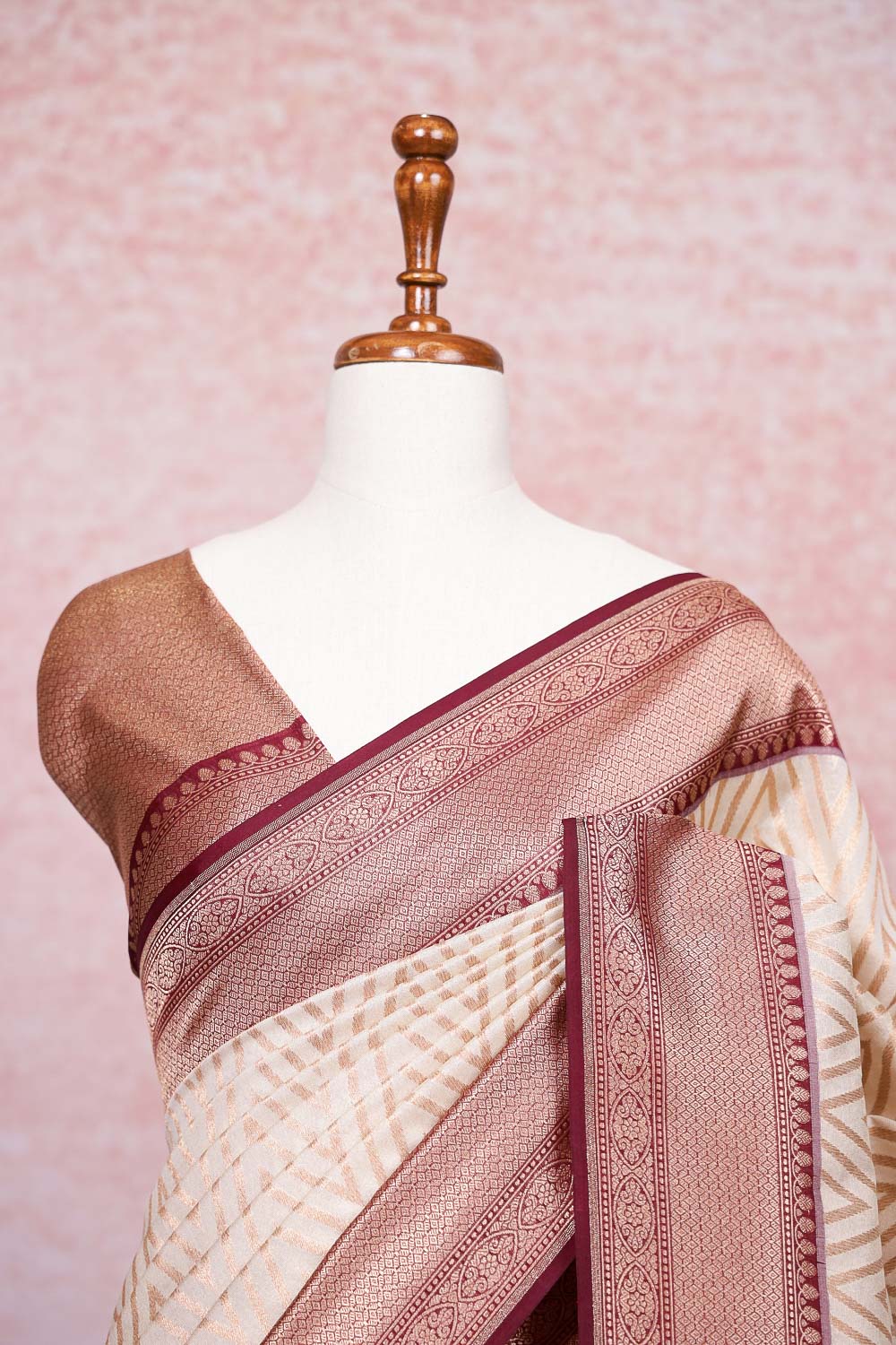 Cream Semi Tissue Saree