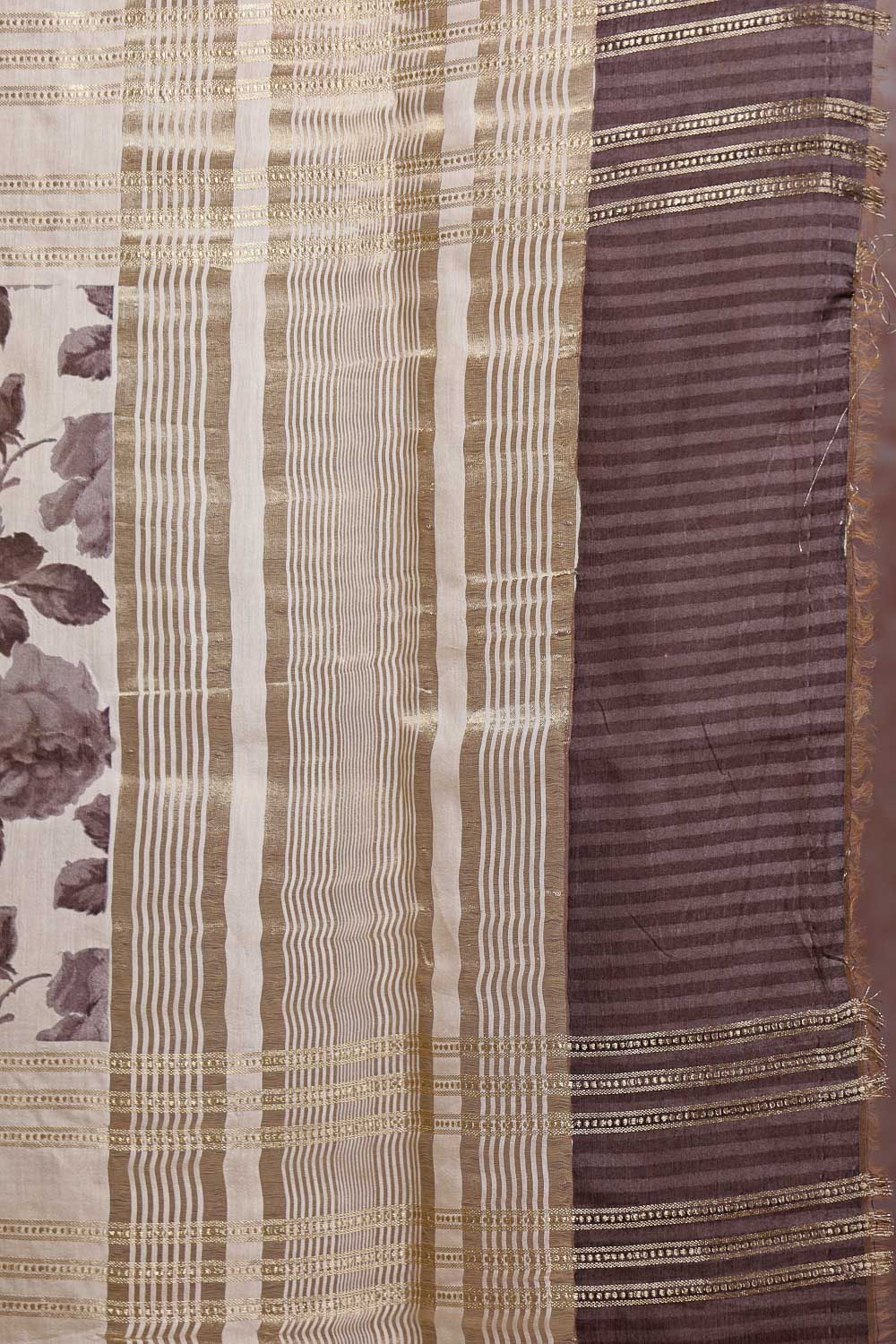 Cream Semi Chanderi Saree