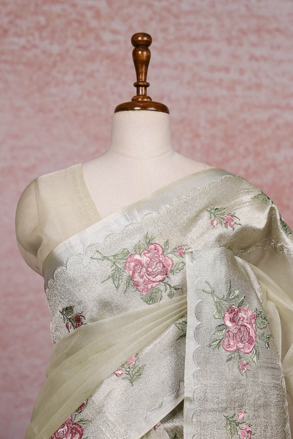 Pista Green Tissue Organaza Saree