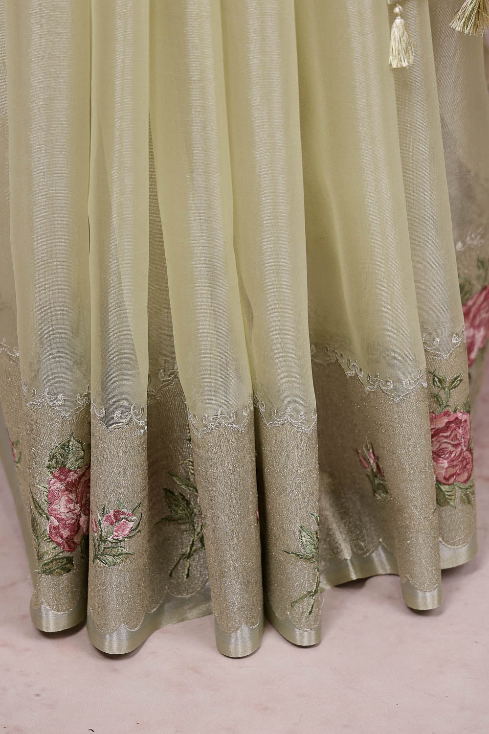 Pista Green Tissue Organaza Saree