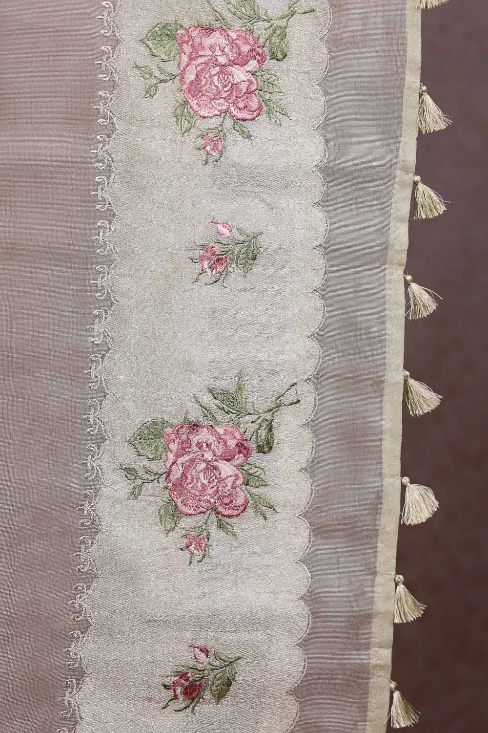 Pista Green Tissue Organaza Saree